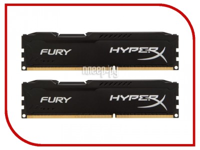Модуль памяти Kingston HyperX Fury Black Series PC3-12800 DIMM DDR3 (HX316C10FBK2/16)