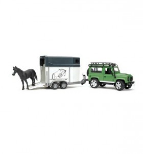 Игрушка Bruder Land Rover Defender Внедорожник с прицепом-коневозкой и лошадью 02-592 (92676)