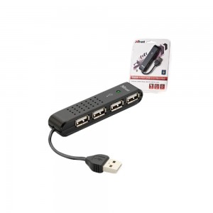 USB хаб Trust Vecco 4 Port USB 2.0 Mini Hub - Black