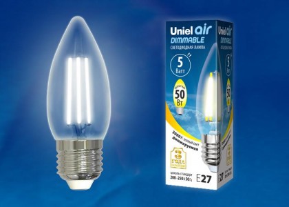 Лампа Uniel Air Свеча E27 5W 220V 3000K диммируемая (UL-00003643)