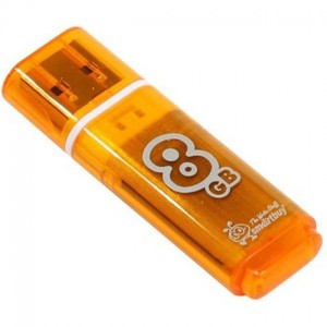 Флешка Smartbuy Glossy 8Гб, Оранжевый, USB 2.0