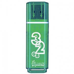 Флешка Smartbuy Glossy 32Гб, Зеленый, USB 2.0