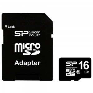 Карта памяти micro SDHC Silicon Power SP016GBSTH010V10 16GB