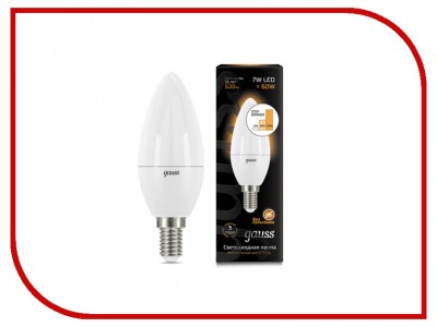 Лампочка Gauss Black LED Candle E14 7W 3000K Step Dimmable (103101107-S)