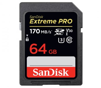 Карта памяти SanDisk SDXC 64GB Extreme Pro UHS-I V30 U3 170 Mb/s (SDSDXXY-064G-GN4IN)