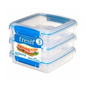 Контейнер для продуктов Sistema Sandwich 3 Pack Fresh 450мл Marine Blue (921643)