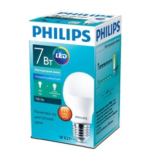 Лампа светодиодная Philips Essential A60 E27 7W 220V 6500K (871869673749100)