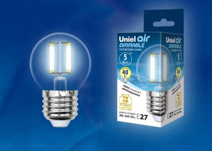 Лампа Uniel Air Шар E27 5W 220V 4000K диммируемая (UL-00002871)