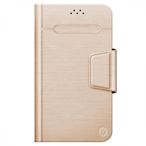 Универсальный чехол для смартфона Deppa Wallet Fold L 5.5"-5.7" Gold (87041)