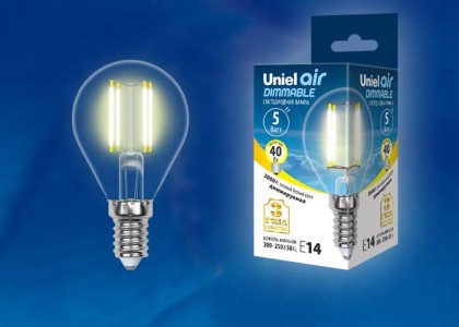 Лампа Uniel Air Шар E14 5W 220V 3000K диммируемая (UL-00002866)