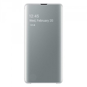 Аксессуар Samsung Чехол-книжка Samsung EF-ZG975CWEGRU Clear View для Galaxy S10+, поликарбонат, белый