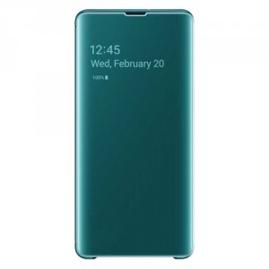 Аксессуар Samsung Чехол-книжка Samsung EF-ZG975CGEGRU Clear View для Galaxy S10+, поликарбонат, зеленый