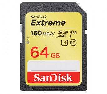 Карта памяти SanDisk SDXC 64GB Extreme V30 U3 UHS-I 150MB/s (SDSDXV6-064G-GNCIN)