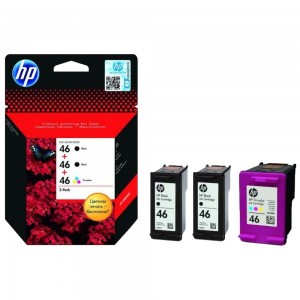 Картридж для струйного принтера HP F6T40AE 46 (2 черных + 1 цветной)