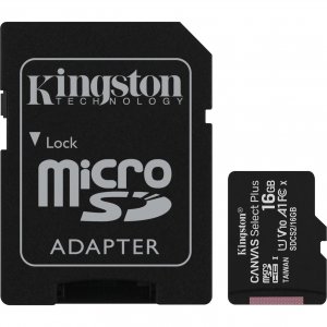 Карта памяти Kingston MicroSDHC 16GB Canvas Select Plus 100 МБ/с U1 A1 (с адаптером) (SDCS2/16GB)