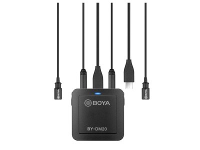 Комплект микрофонов Boya BY-DM20: 2 петлички + адаптер USB / Lightning (1617)