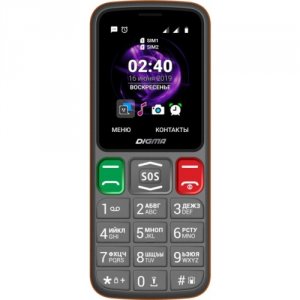 Мобильный телефон Digma S240 Linx серый/оранжевый