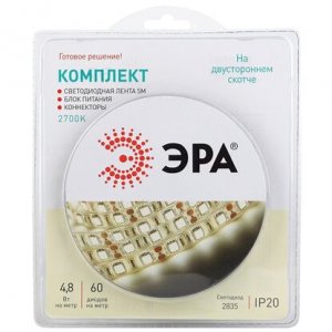 Комплект светодиодной ленты ЭРА 2835KIT-4,8-60-12-IP20-2700-5 м (Б0043062)
