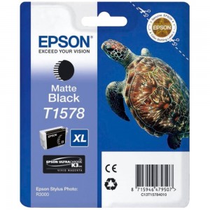 Чернильный картридж Epson T1578 черный (матовый)