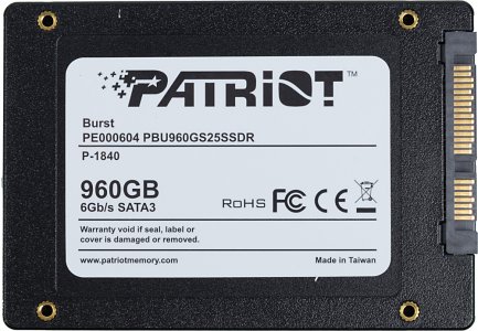 Твердотельный накопитель SSD Patriot SATA III 960Gb PBU960GS25SSDR Burst 2.5"