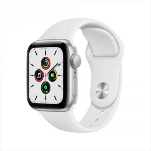 Умные часы Apple Watch SE, 40 мм, корпус из алюминия серебристого цвета, спортивный ремешок (MYDM2RU/A)