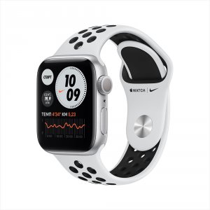 Умные часы Apple Watch Nike Series 6, 40 мм, корпус из алюминия серебристого цвета, спортивный ремешок Nike (M00T3RU/A)