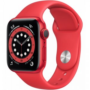 Умные часы Apple Watch Series 6, 40 мм, корпус из алюминия цвета (PRODUCT)RED, спортивный ремешок (M00A3RU/A)