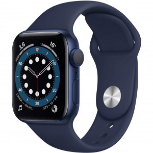 Умные часы Apple Watch Series 6, 44 мм, корпус из алюминия синего цвета, спортивный ремешок (M00J3RU/A)