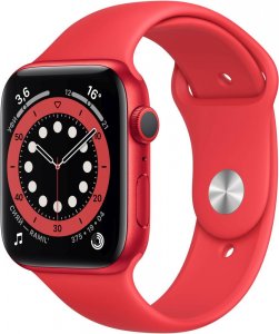 Умные часы Apple Watch Series 6, 44 мм, корпус из алюминия цвета (PRODUCT)RED, спортивный ремешок (M00M3RU/A)