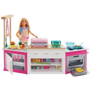 Игровые наборы и фигурки для детей Mattel Mattel Barbie FRH73 Барби Супер кухня с куклой
