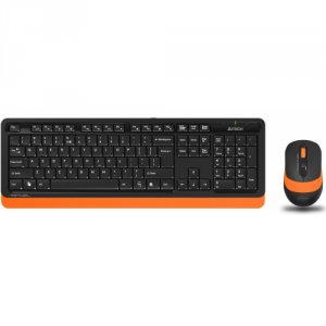 Комплекты (Клавиатура+Мышь) A4Tech Fstyler FG1010 черный/оранжевый (FG1010 ORANGE)