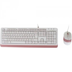 Комплекты (Клавиатура+Мышь) A4Tech F1010 белый/розовый (F1010 PINK)