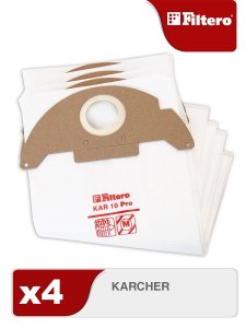 Аксессуары для пылесосов Filtero Filtero KAR 10 (4) Pro, мешки для промышленных пылесосов (KAR 10 (4) PRO)