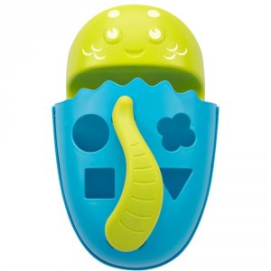 Детские игрушки для ванной Roxy-Kids ROXY-KIDS RTH-001Y Органайзер-сортер DINO с полкой для игрушек и банных принадлежностей,голубой