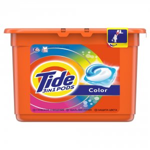 Капсулы для стирки TIDE All in 1 Pods Color, 18 капсул