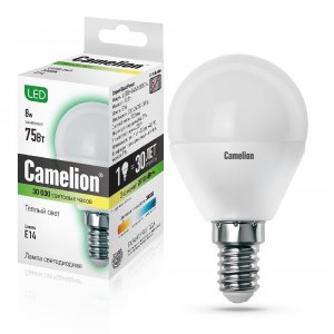 Светодиодная лампа Camelion LED8-G45/830/E14 (12391) (439686)