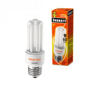 Лампа энергосберегающая Ecowatt Mini 3u 11w 827 e27 (4606400205364)