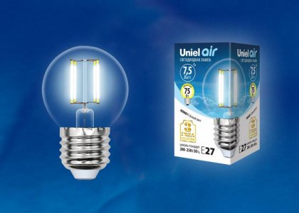 Лампа светодиодная Uniel Led-g45-7,5w/nw/e27/cl (UL-00003255)