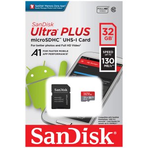 Карта памяти SDHC Micro SanDisk microSDHC Ultra Plus 32GB UHS-I (SDSQUB3-032G-GN6MA)