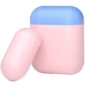 Чехол для AirPods Deppa для Apple AirPods, розовый/голубой (47023)