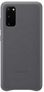 Чехол Samsung Чехол-крышка Samsung EF-VG980LJEGRU для Galaxy S20, кожа, серый