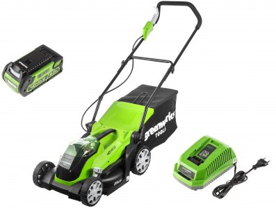 Газонокосилка аккумуляторная GreenWorks G40lm35k2 (2501907ua) 1х40В 2Ач ЗУ (2501907UA)