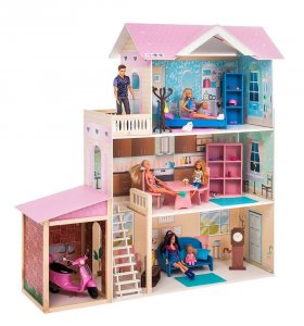 Кукольный домик PAREMO Розали Гранд (с мебелью) (розовый) (3779910)