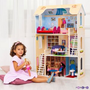 Кукольный домик PAREMO "Шарм" с 16 предметами мебели и 2 лестницами (3779910)