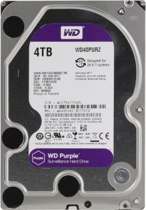 Внутренний HDD Western Digital Video Purple 4Tb 3.5" (WD40PURZ)