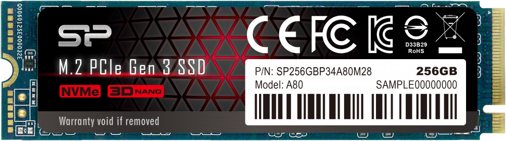 Твердотельный накопитель Silicon Power PCIe Gen3x4 P34A80 (SP256GBP34A80M28)