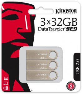 USB флешка Kingston DataTraveler SE9 32Gb (золотой) (DTSE9H/32GB-3P)