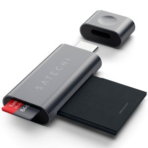 Разветвитель для компьютера Satechi Aluminium USB Type-C - SD/microSD Space Gray (ST-TCUCM)