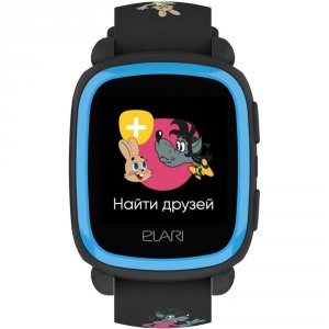 Детские умные часы Elari Часы ELARI KidPhone "Ну, Погоди!" (черные) (KidPhone «Ну, Погоди!» Black)