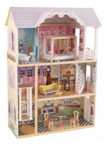 Кукольный домик Kidkraft трехэтажный дом из дерева для Барби "Кайли" (Kaylee, 65251) с мебелью 10 предметов